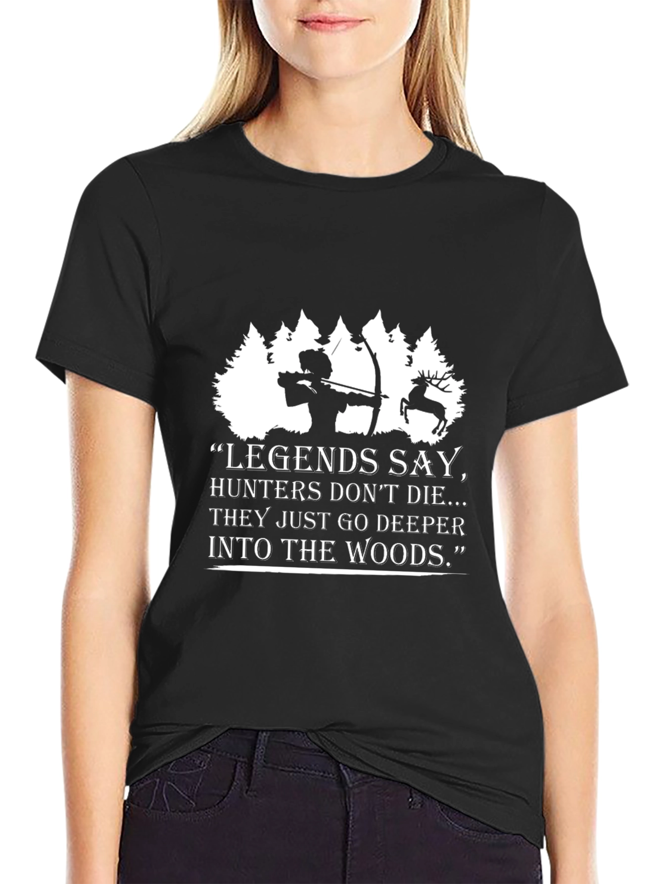 Legends Say Hunter Graphic Black T-Shirt