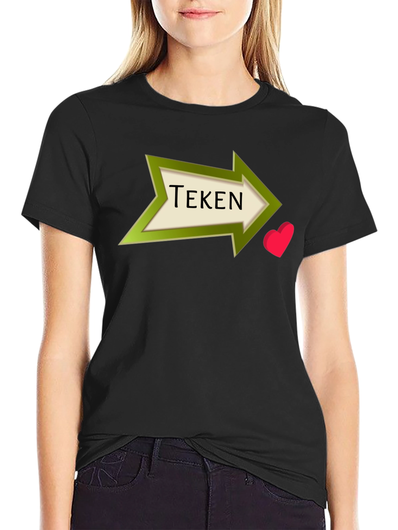 Tekén Heart Arrow Black T-Shirt