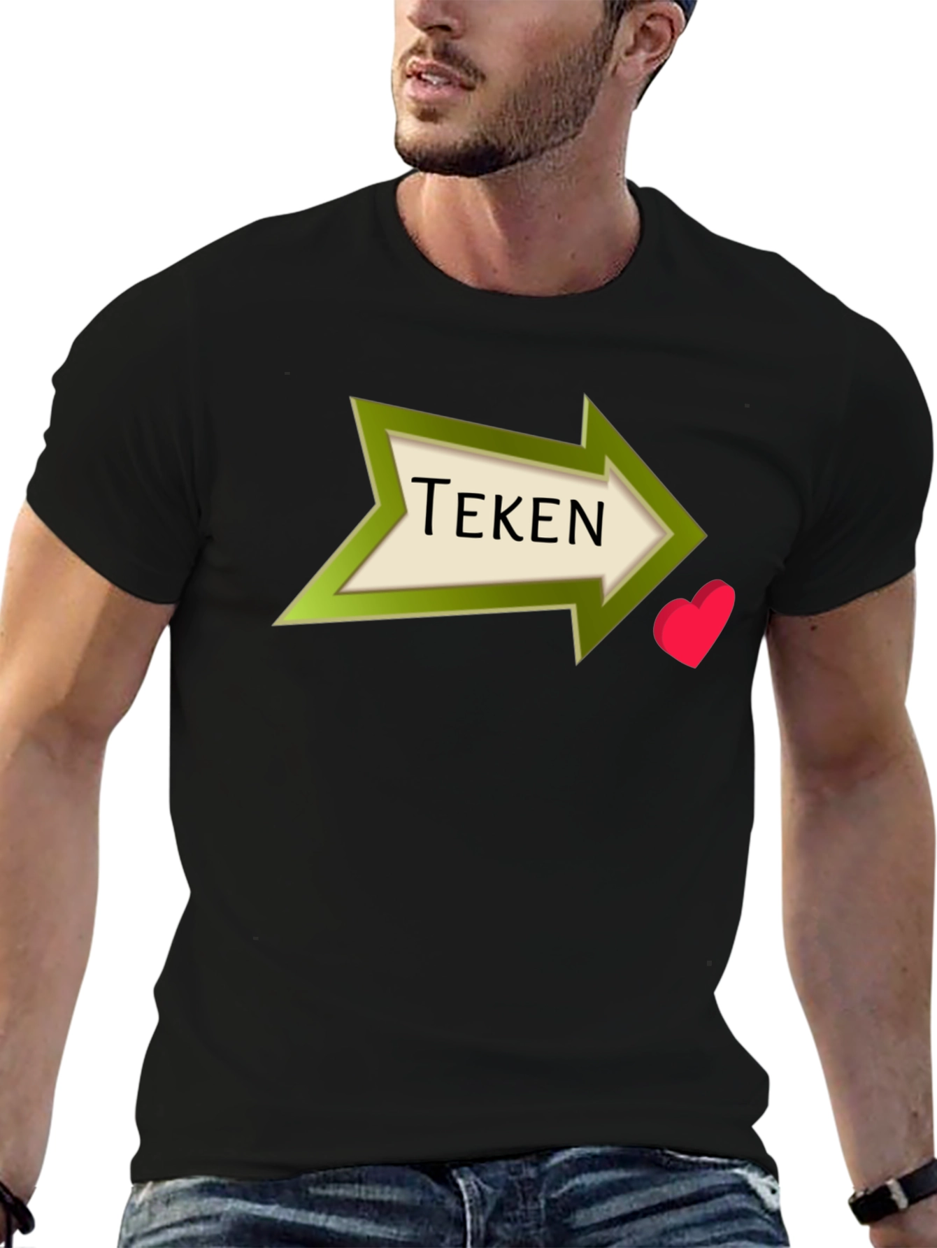 Tekén Heart Arrow Black T-Shirt