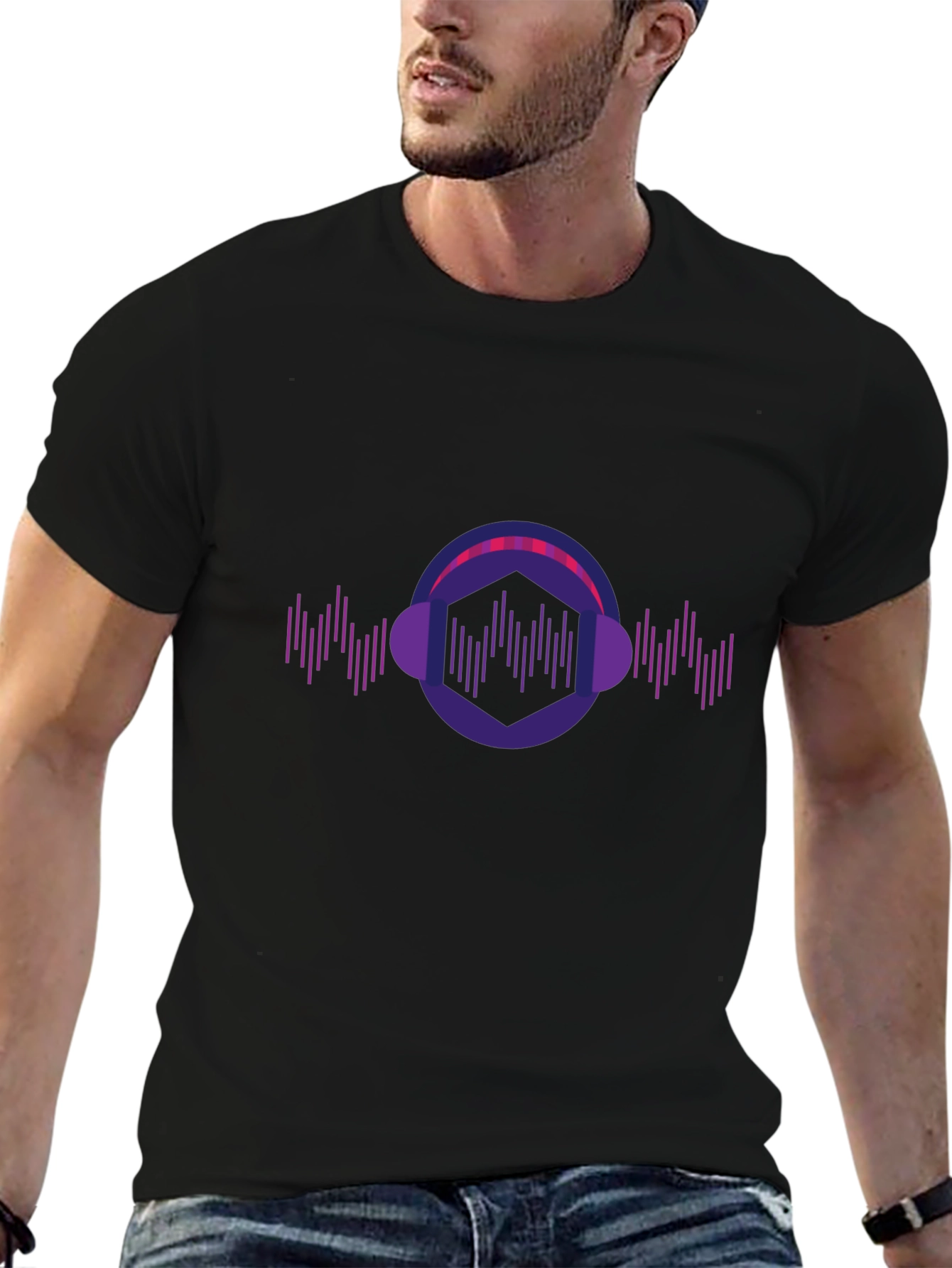Geometric Headphone Music T-Shirt