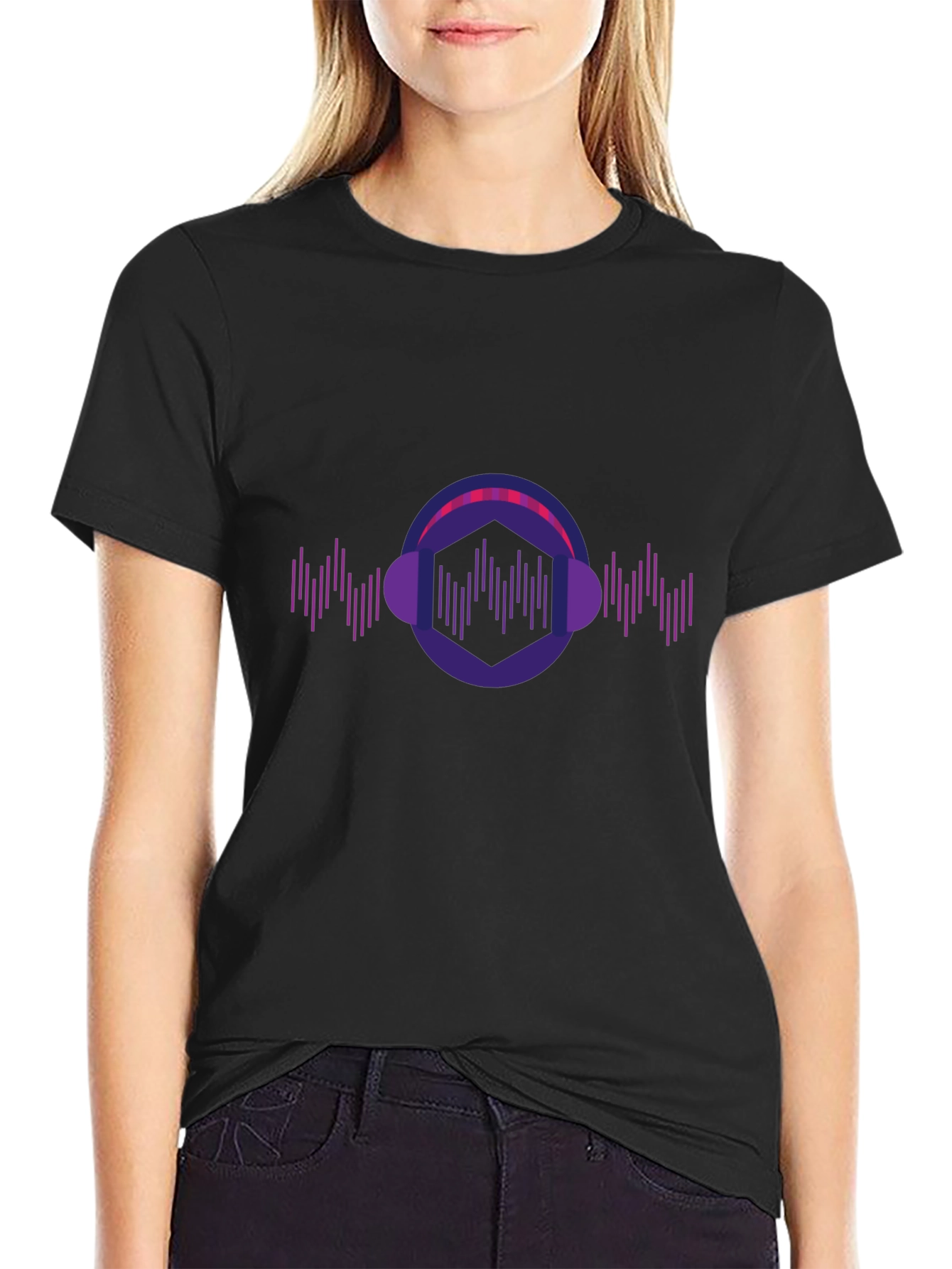 Geometric Headphone Music T-Shirt