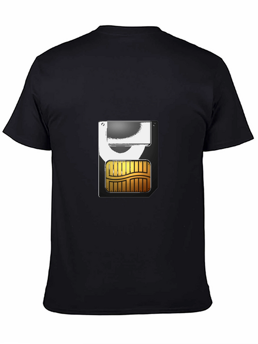 Techie SD Card Graphic Black T-Shirt
