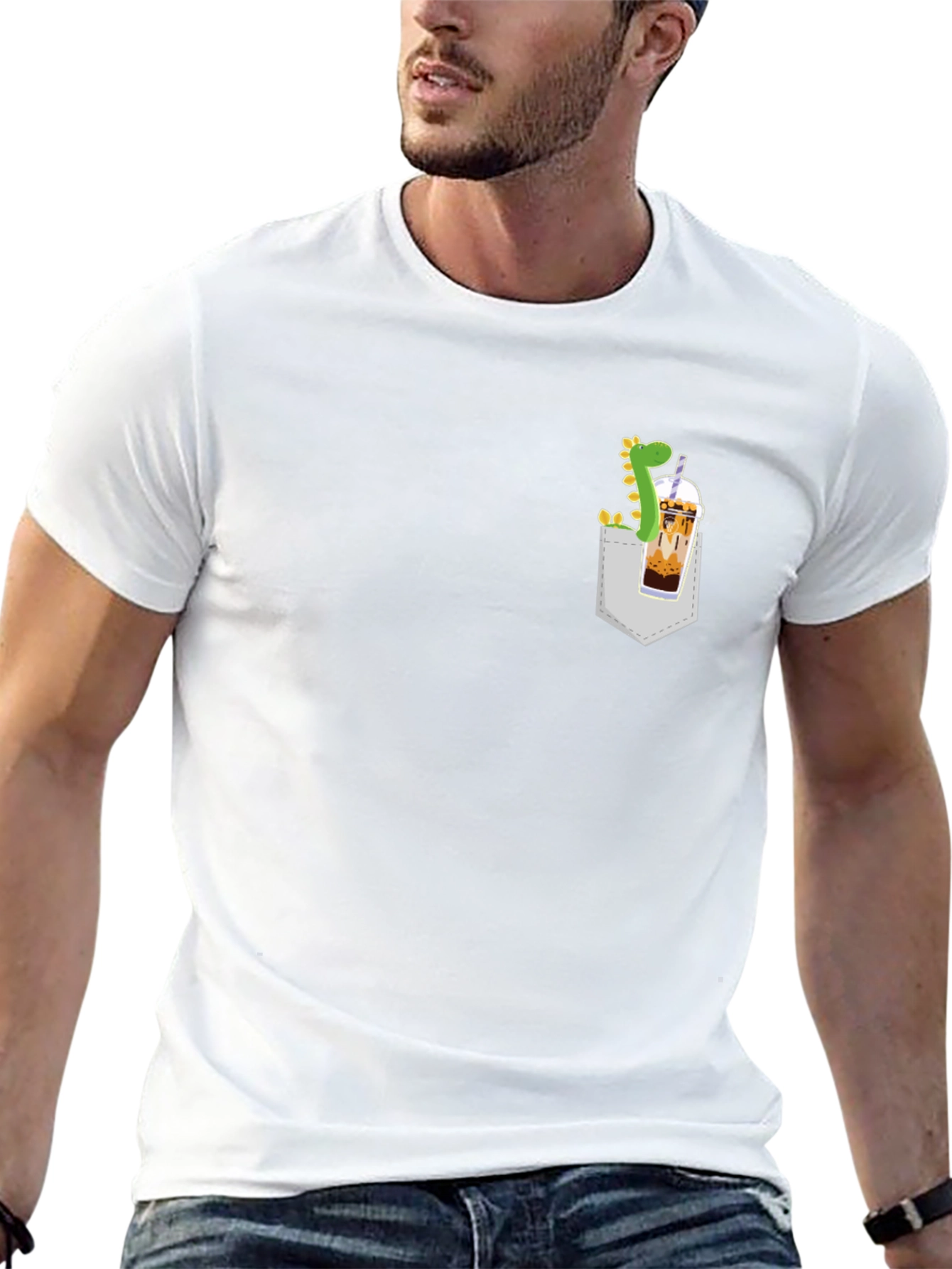 Dino Boba Pocket T-Shirt - Casual Style