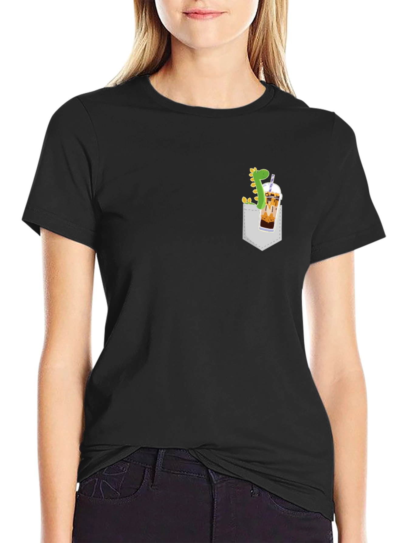 Dino Boba Pocket T-Shirt - Casual Style