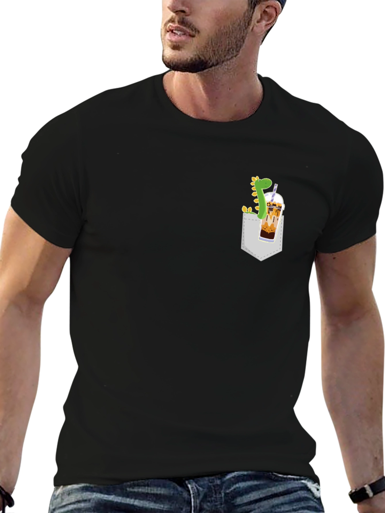 Dino Boba Pocket T-Shirt - Casual Style