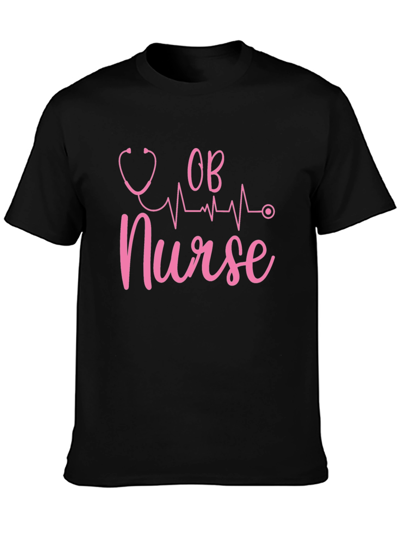 OB Nurse Black T-Shirt