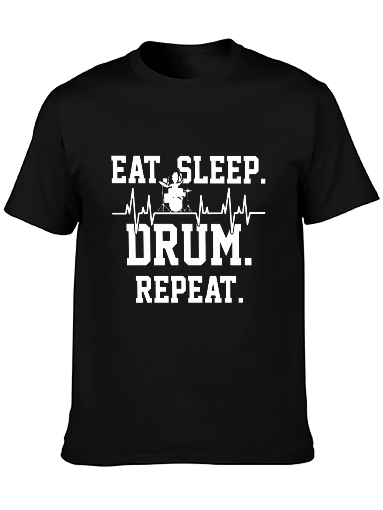 Eat Sleep Drum Repeat Mens Black T-Shirt