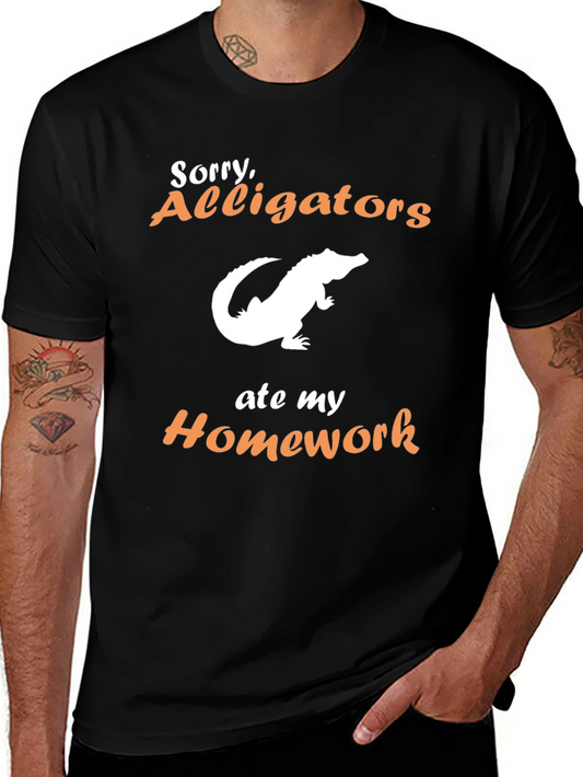 Alligators Ate My Homework T-Shirt - Funny Novelty Tee