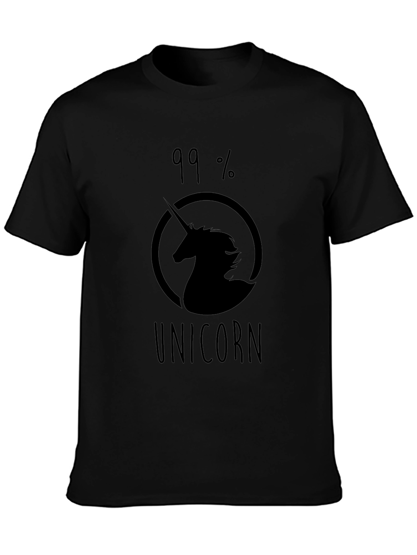 99% Unicorn Black Graphic T-Shirt