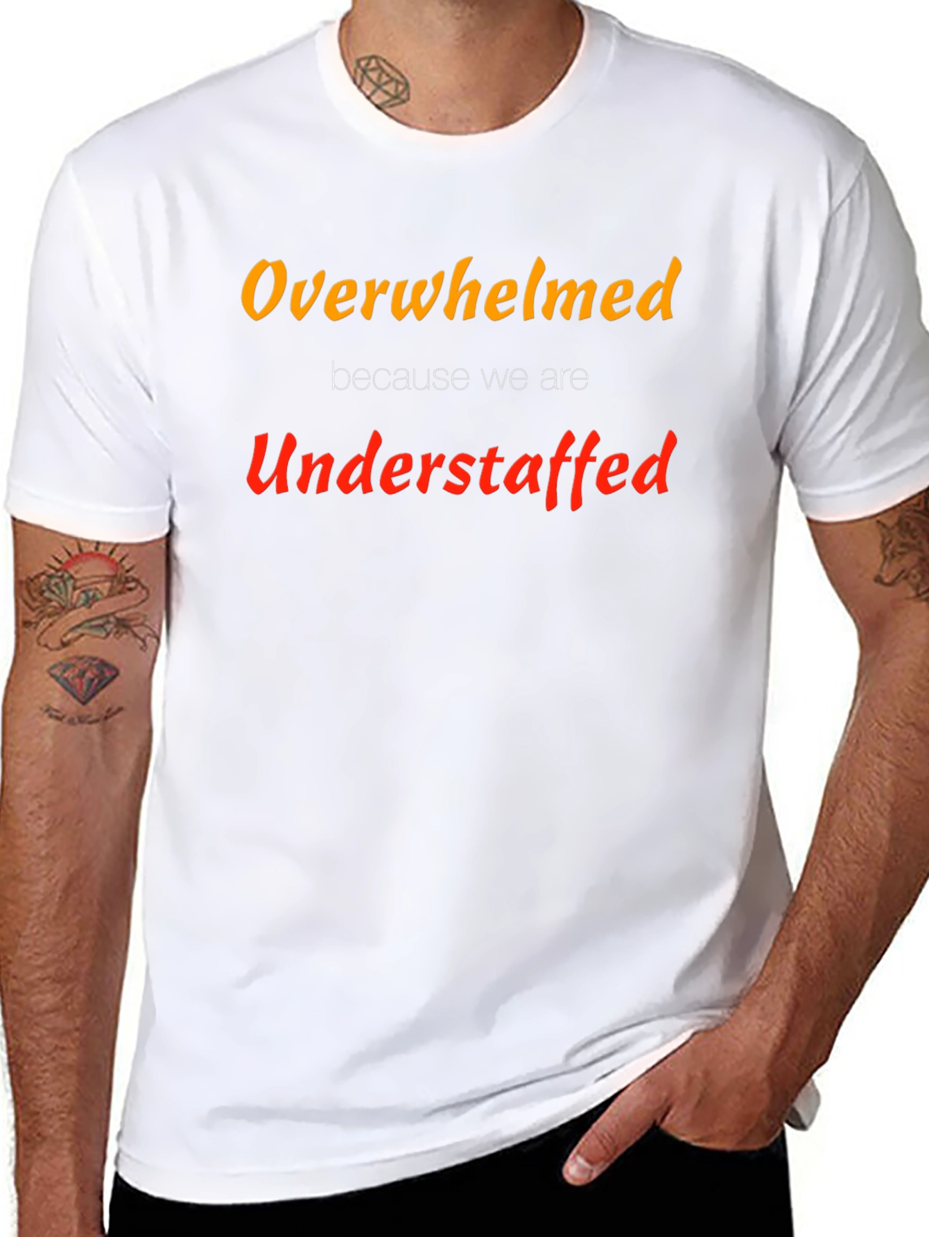 Overwhelmed Understaffed Graphic Tee - Black