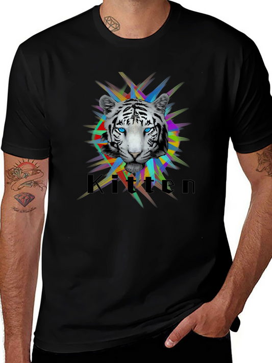 Cool Kitten Tiger Graphic T-Shirt - Black