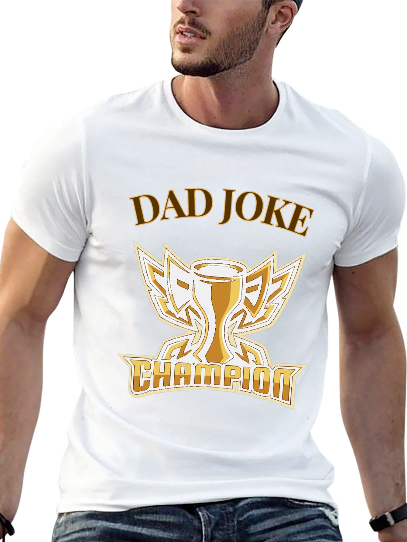 Dad Joke Champion T-Shirt -  Humorous Trophy Tee