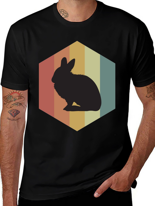 Retro Rabbit Graphic Tee - Black