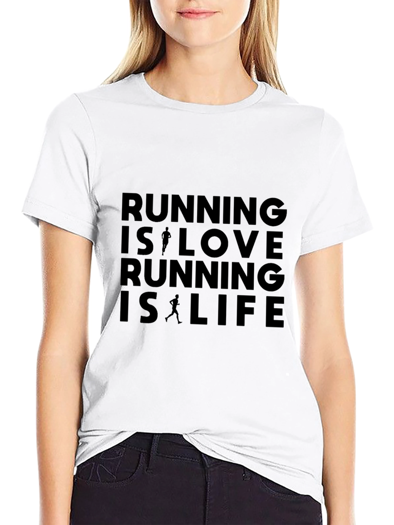 Running Is Love Black Graphic Tee