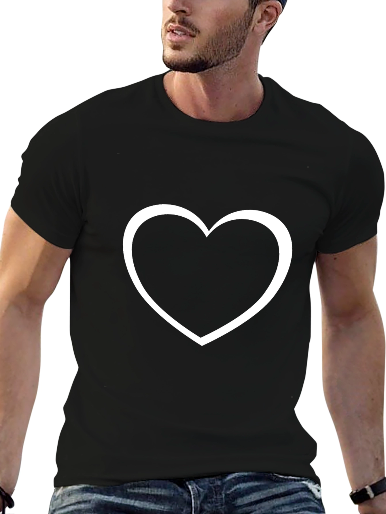 Heart Graphic Tee - Mens Black T-Shirt