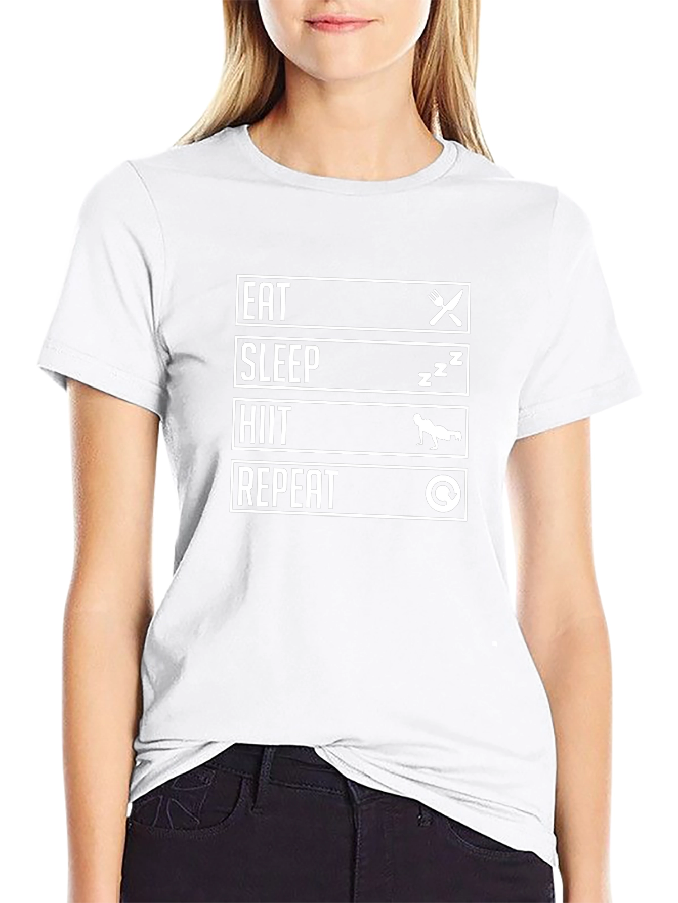 Eat Sleep HIIT Repeat Black T-Shirt