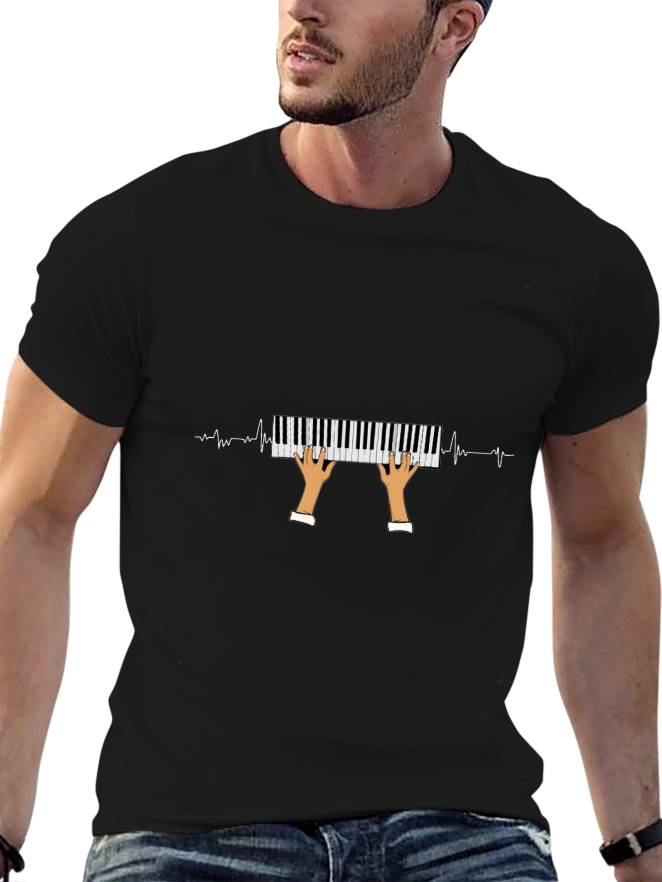 Piano Heartbeat Graphic Tee