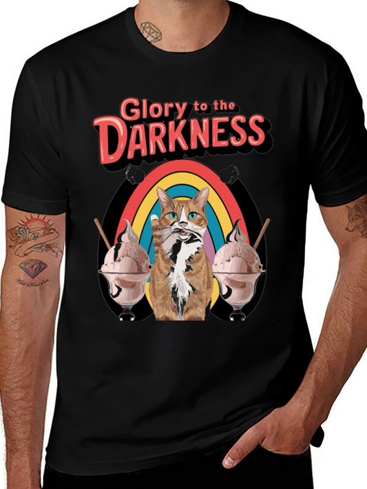 Glory To Darkness Cat Rainbow Ice Cream T-Shirt