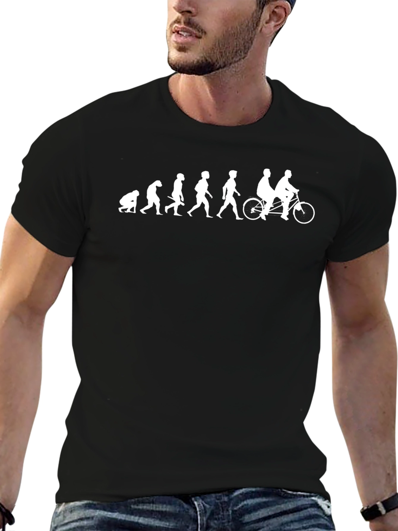 Evolution of Cyclist Black T-Shirt