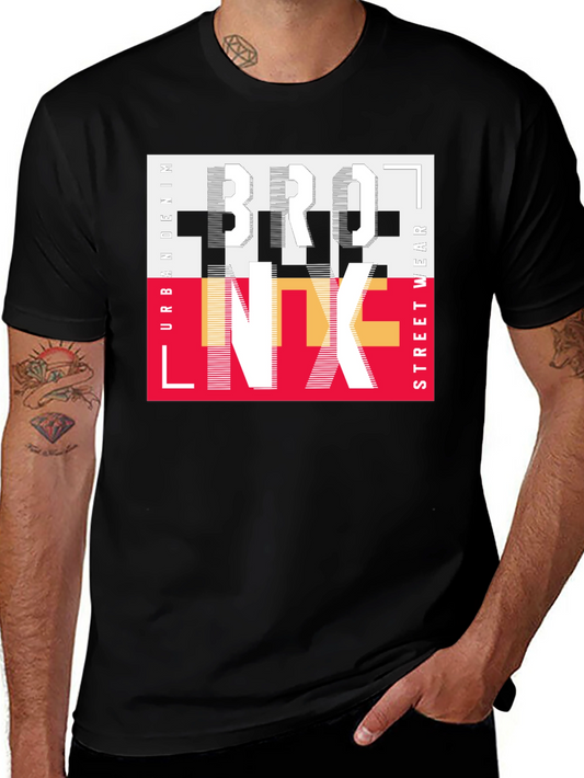 Bronx Streetwear Graphic Print Black T-Shirt
