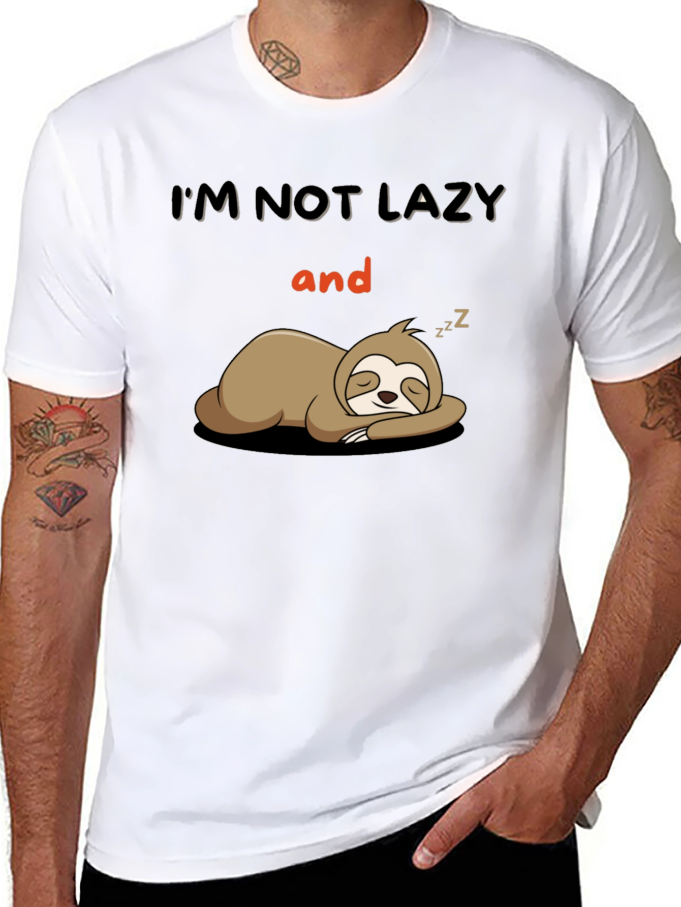 Lazy Sloth Graphic T-Shirt - Funny Novelty Tee