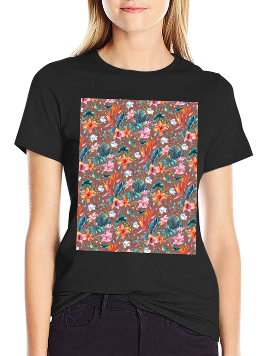 Tropical Floral Print T-Shirt - Casual Comfort