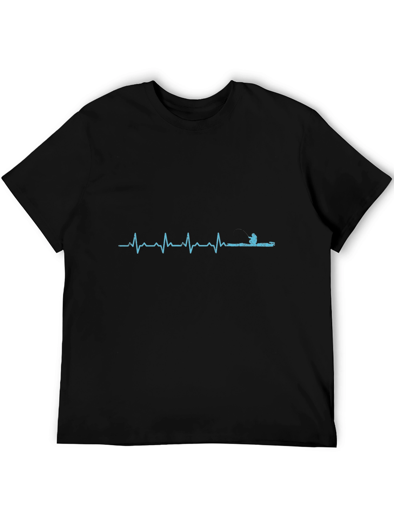 Fishing Heartbeat T-Shirt - Black Graphic Tee