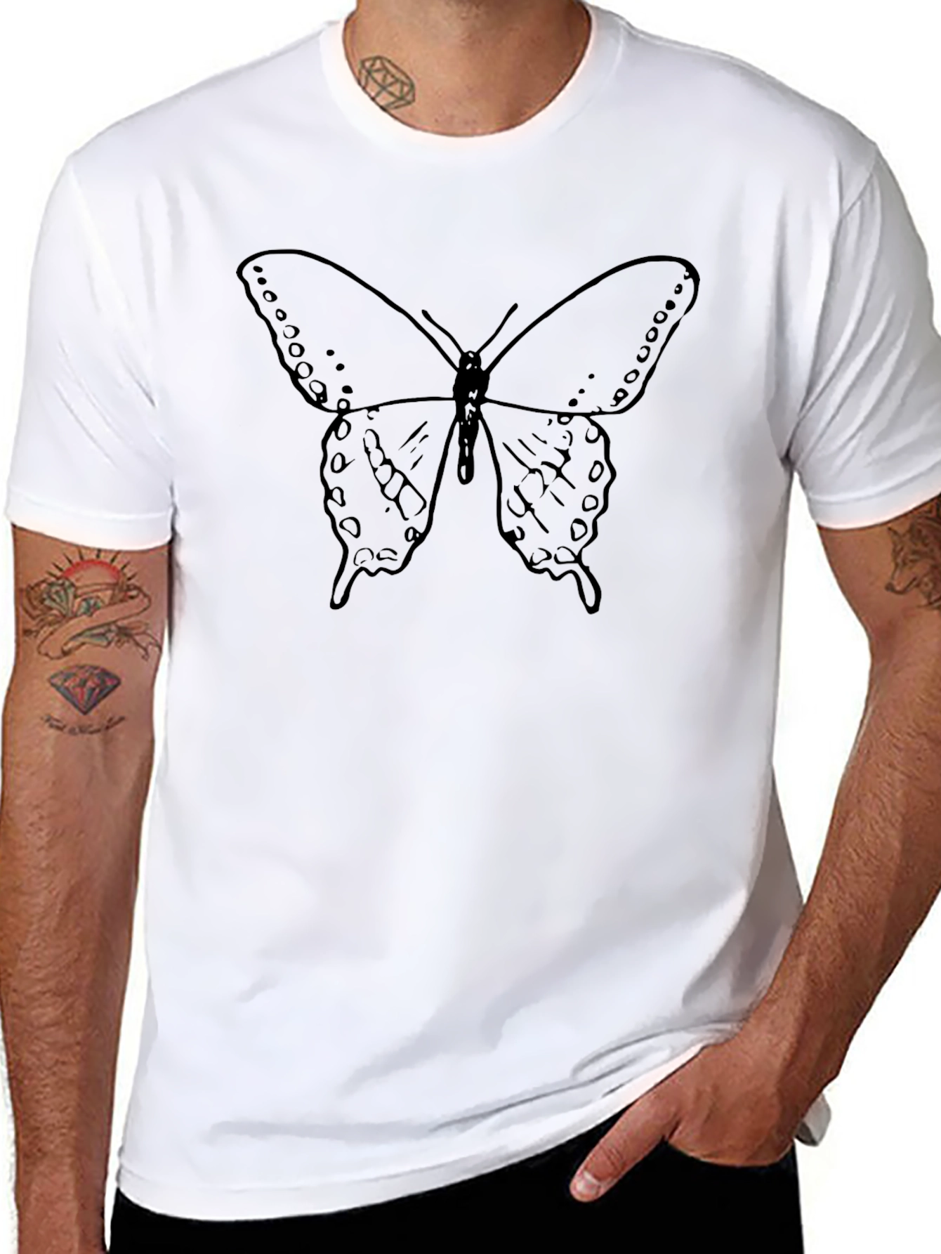 Butterfly Graphic Tee - Classic Black Unisex T-Shirt