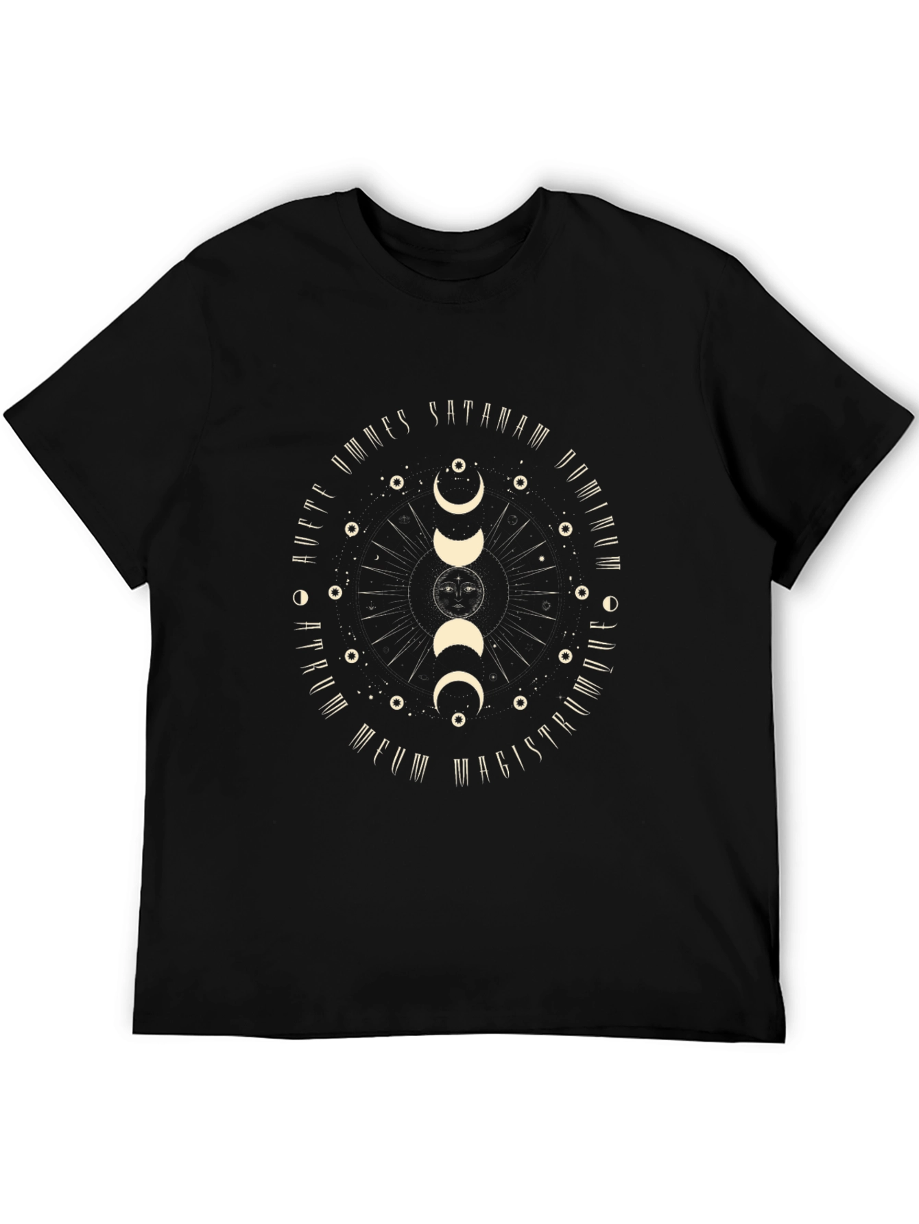 Mystic Moon Phase Black Graphic Tee