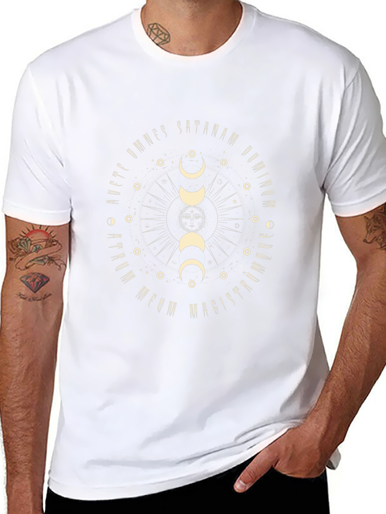 Mystic Moon Phase Black Graphic Tee