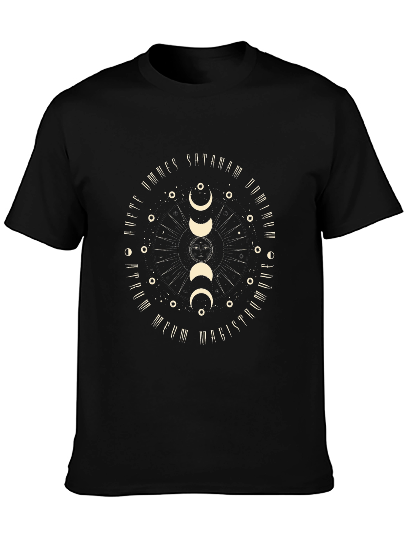 Mystic Moon Phase Black Graphic Tee