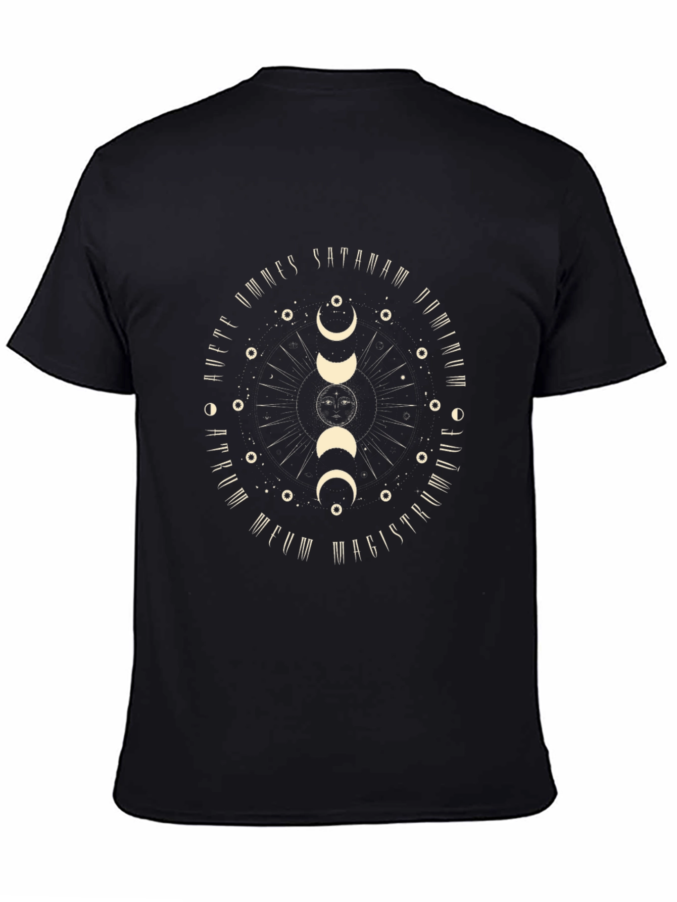 Mystic Moon Phase Black Graphic Tee