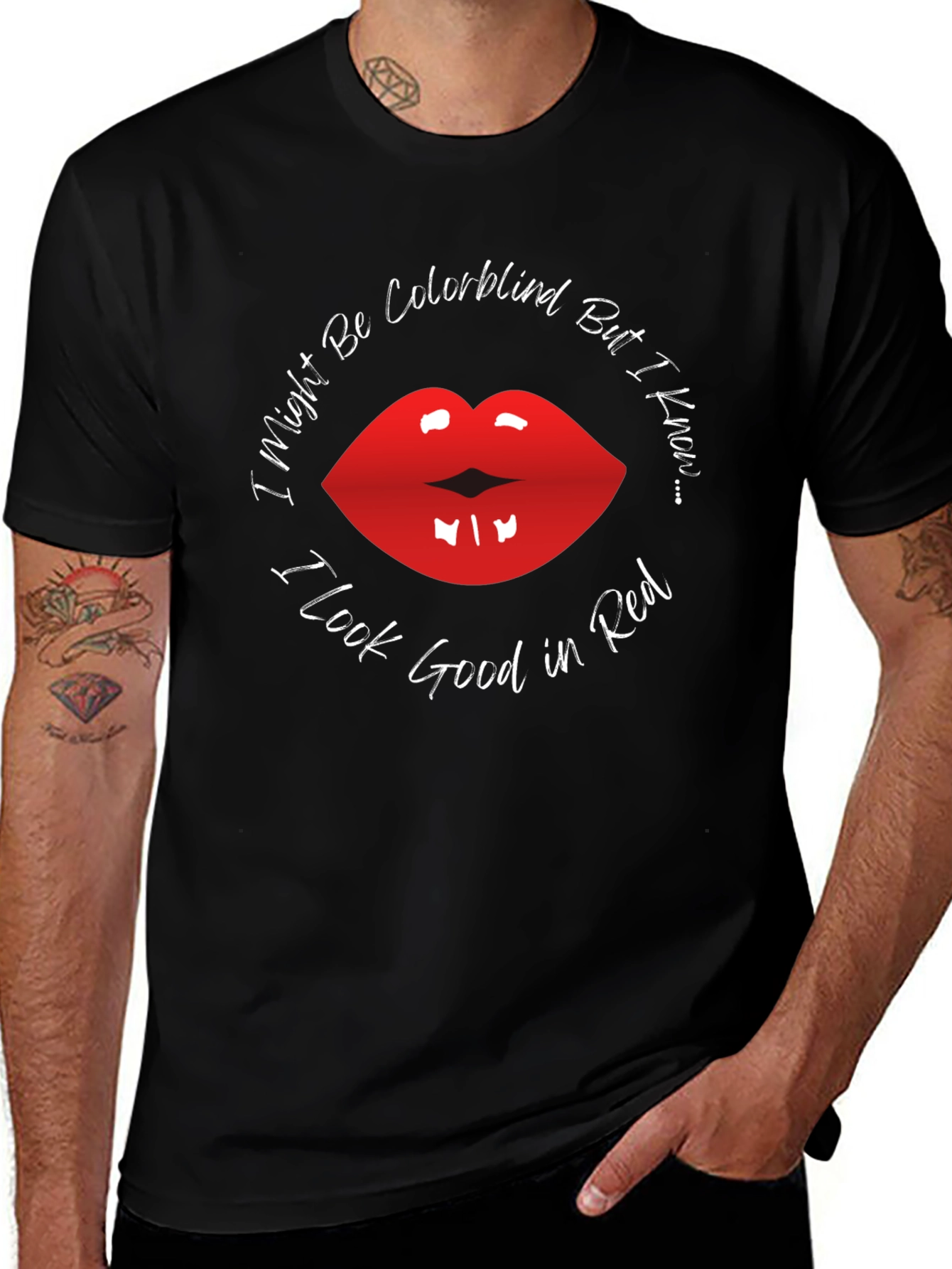Red Lips Colorblind T-Shirt