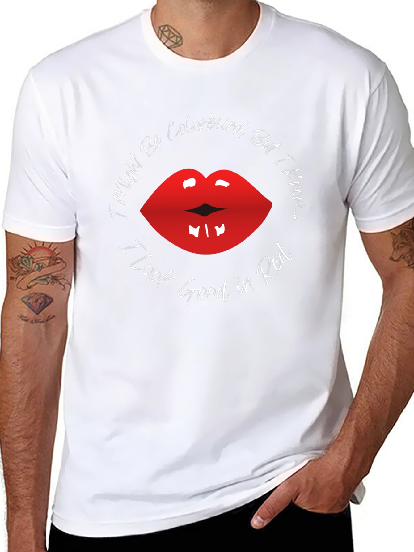 Red Lips Colorblind T-Shirt