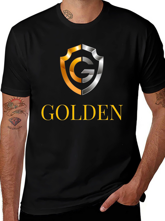 Golden Logo Black T-Shirt