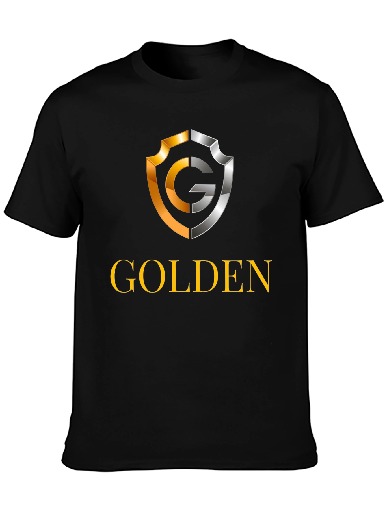Golden Logo Black T-Shirt