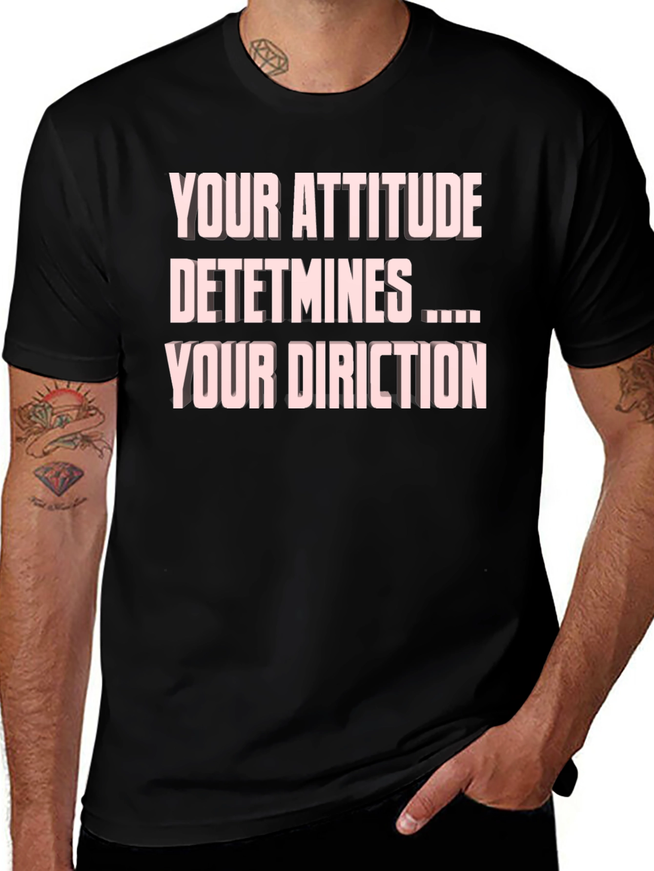 Attitude Determines Direction Black T-Shirt