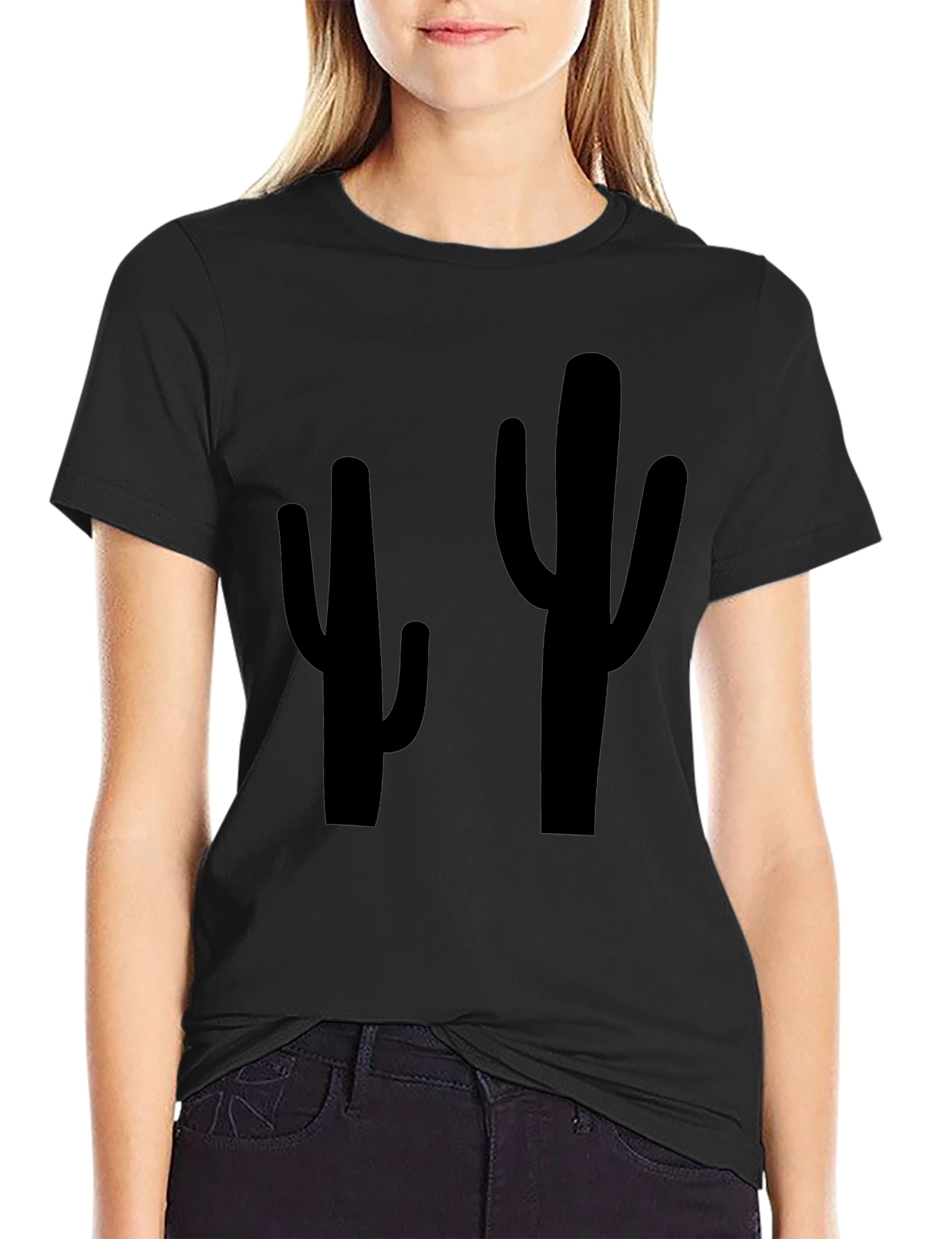 Cactus Graphic Tee - Black Casual Shirt