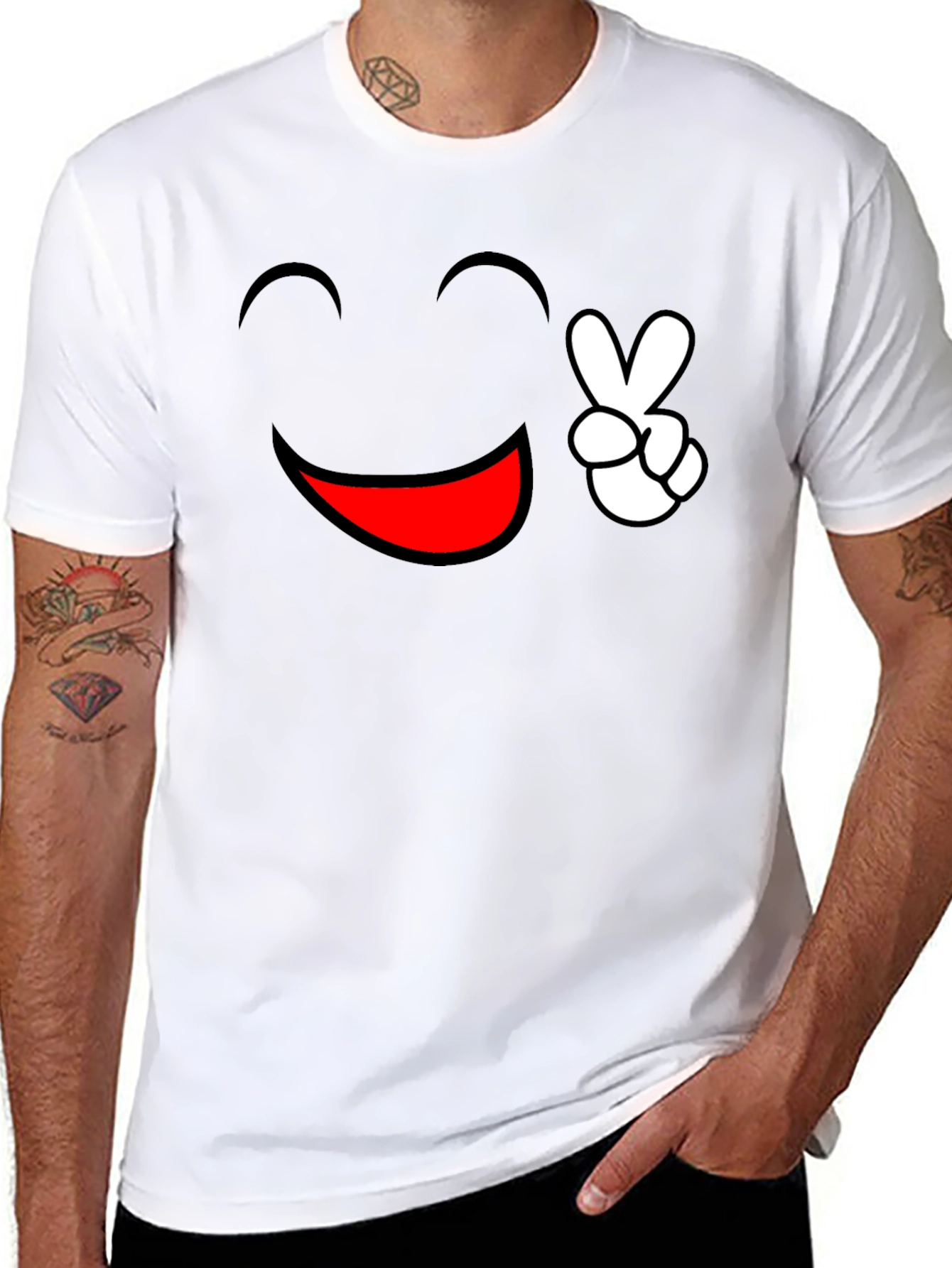 Peace and Happiness Graphic Tee - Black