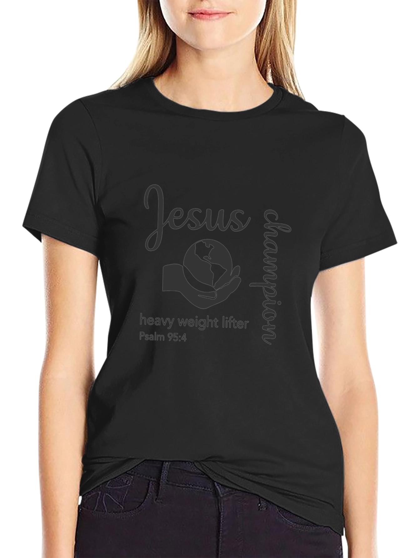 Jesus Champion Heavy Weight Lifter T-Shirt