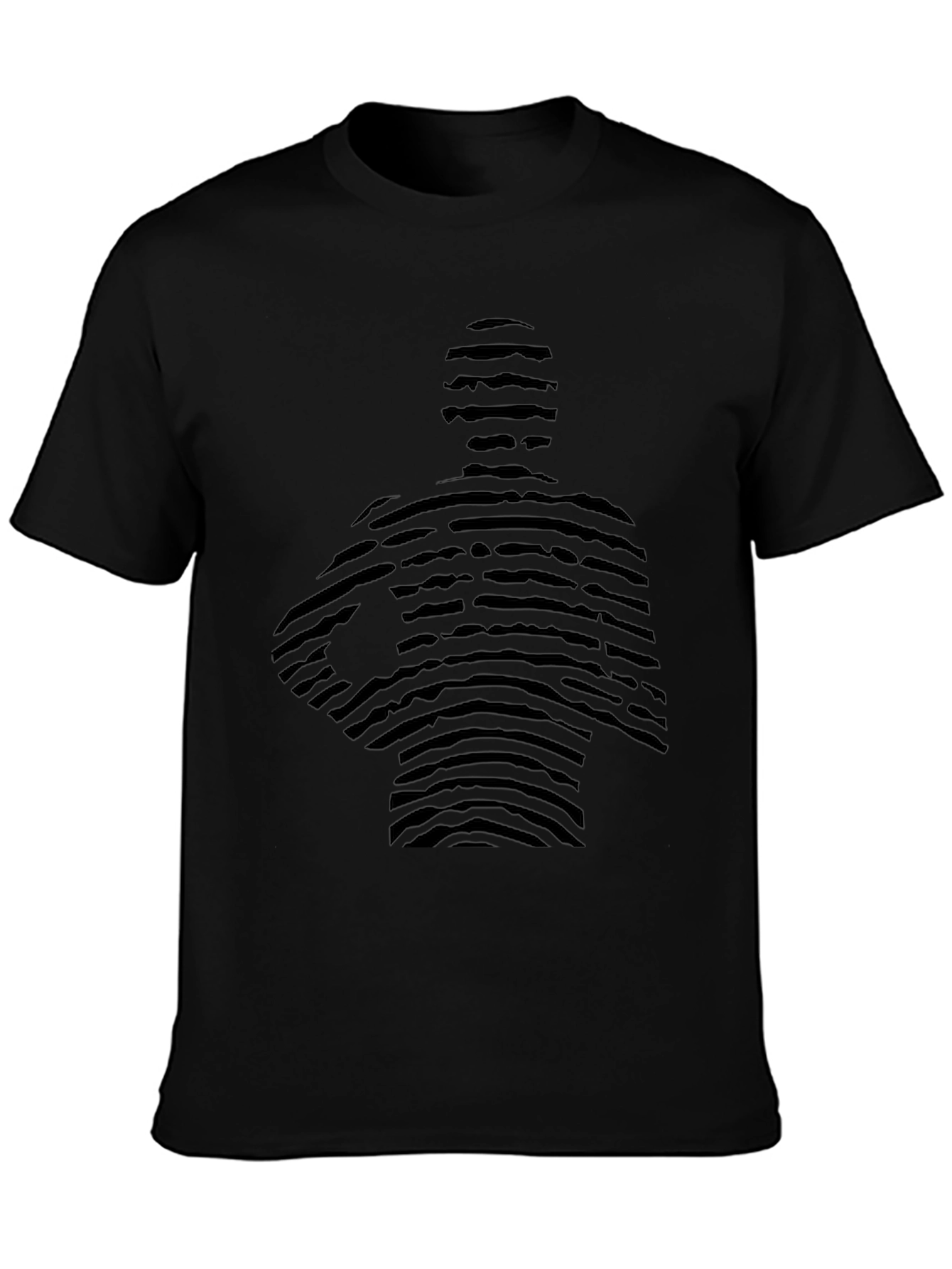 Striped Figure Black Graphic Tee
