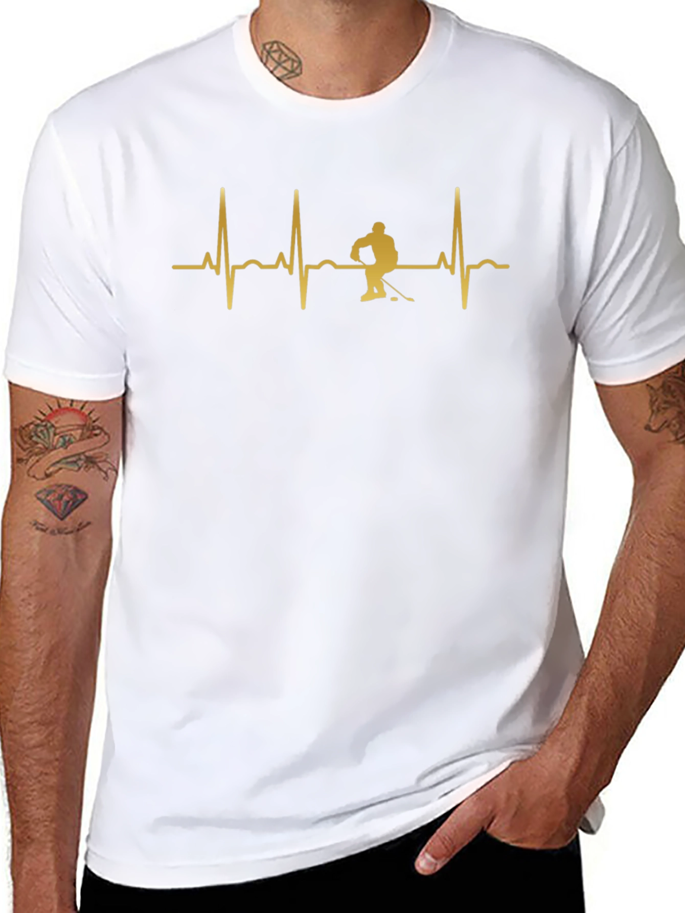 Hockey Heartbeat T-Shirt - Black