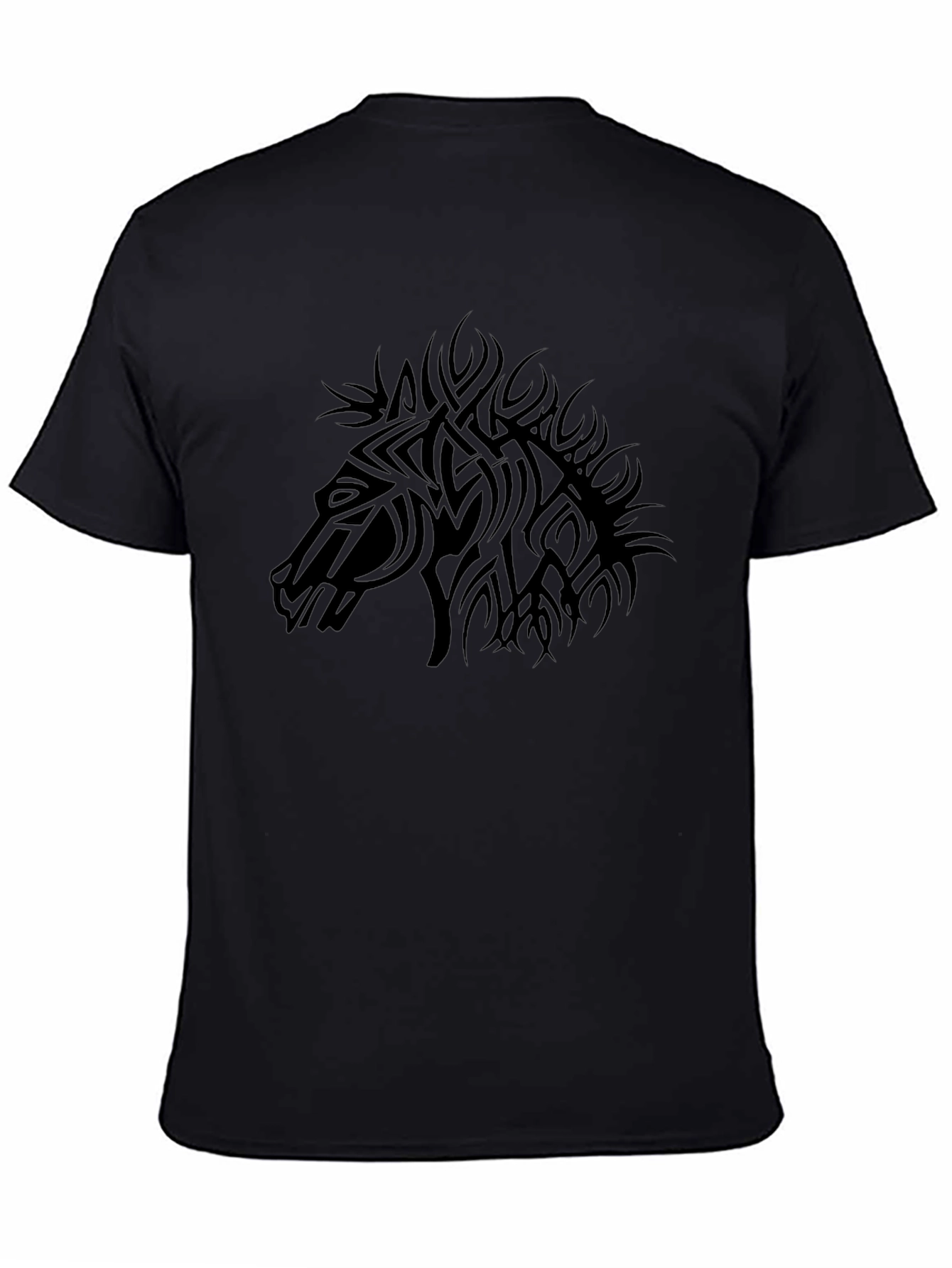Mens Black Horse Graphic Tee