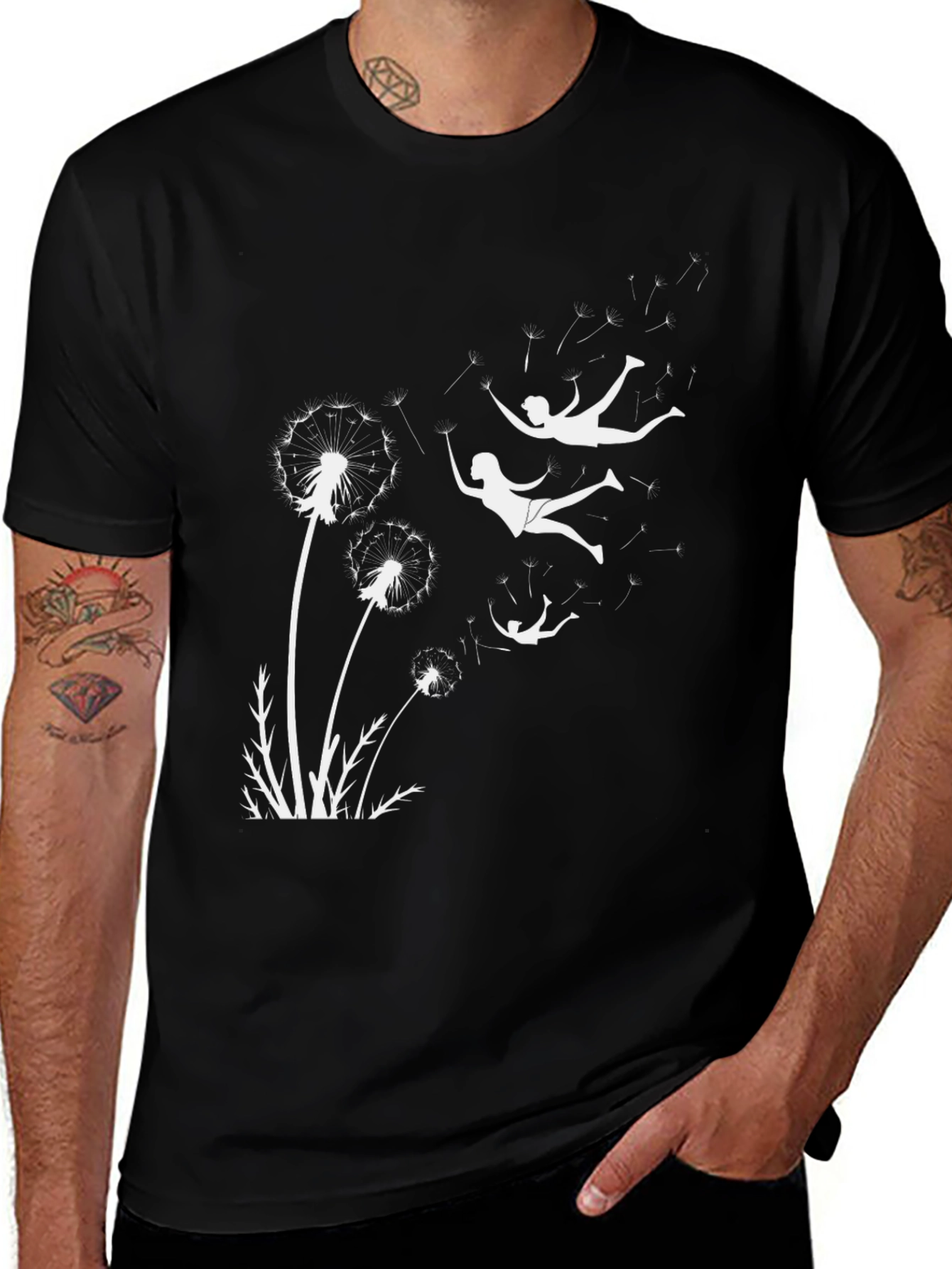 Dandelion Dreams Graphic Tee - Black