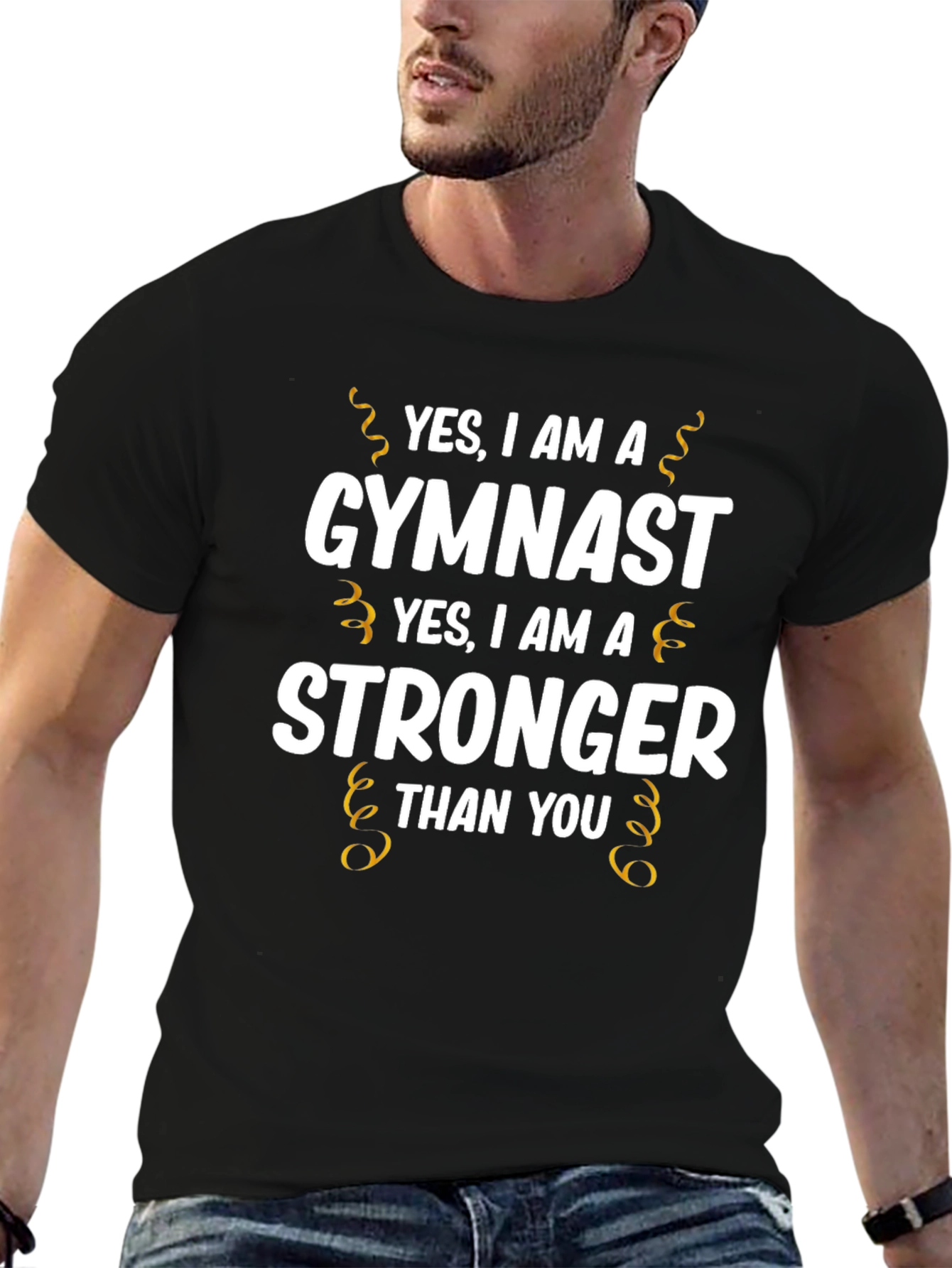 Gymnast Stronger Than You T-Shirt - Black Cotton Tee