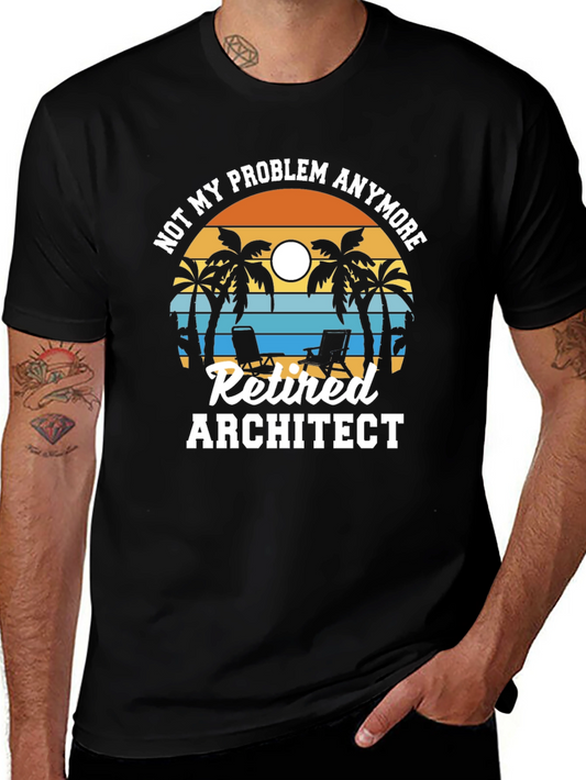 Retired Architect T-Shirt - Beach Design