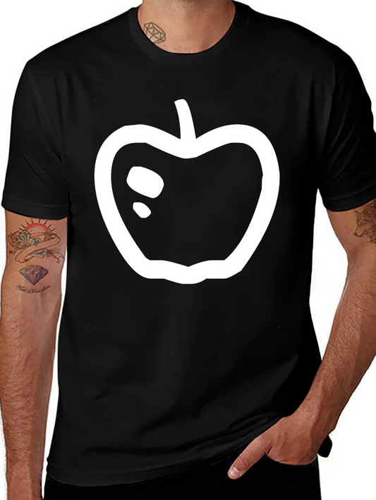Black T-Shirt with Apple Graphic