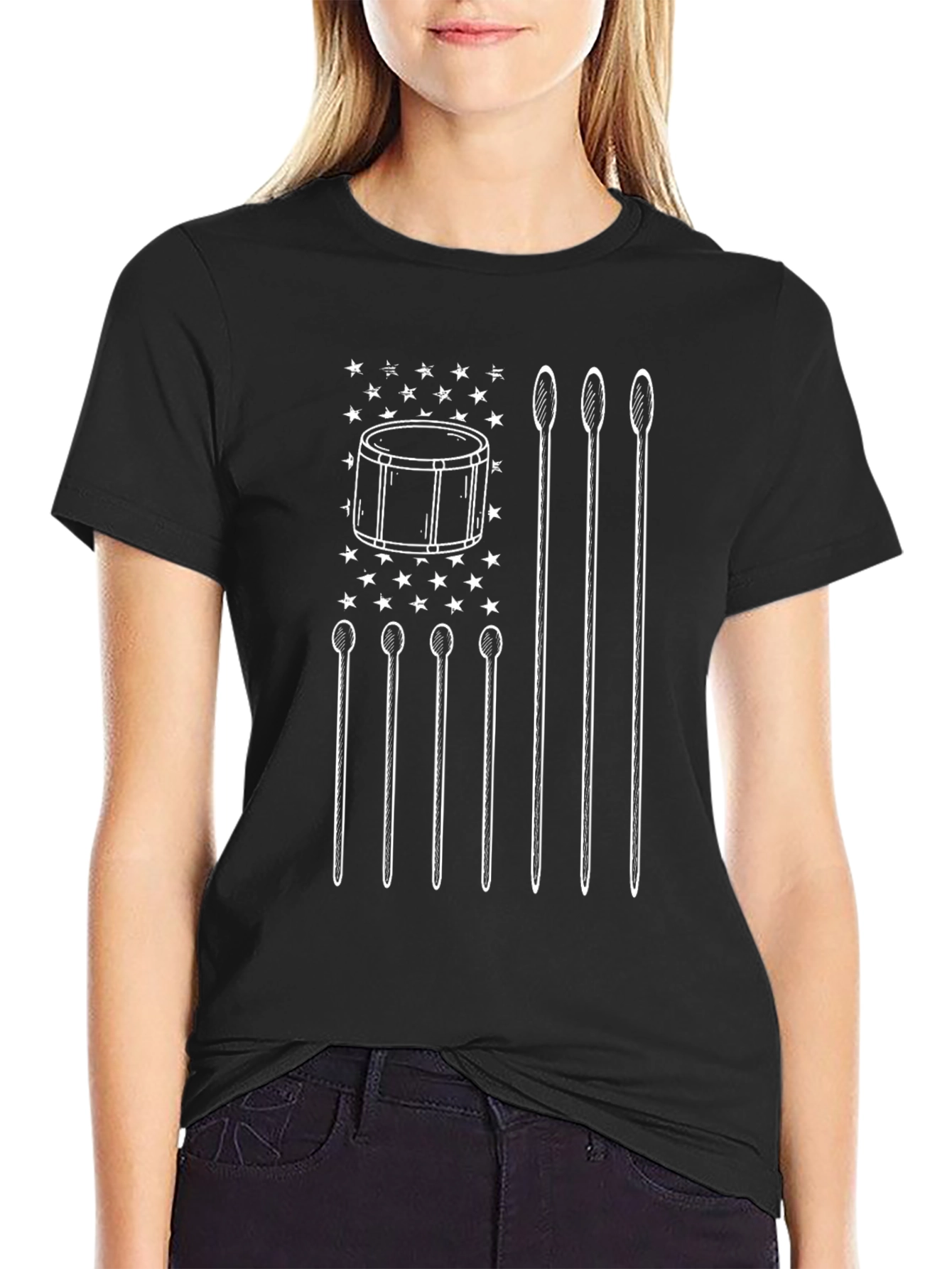Drum American Flag Graphic Tee