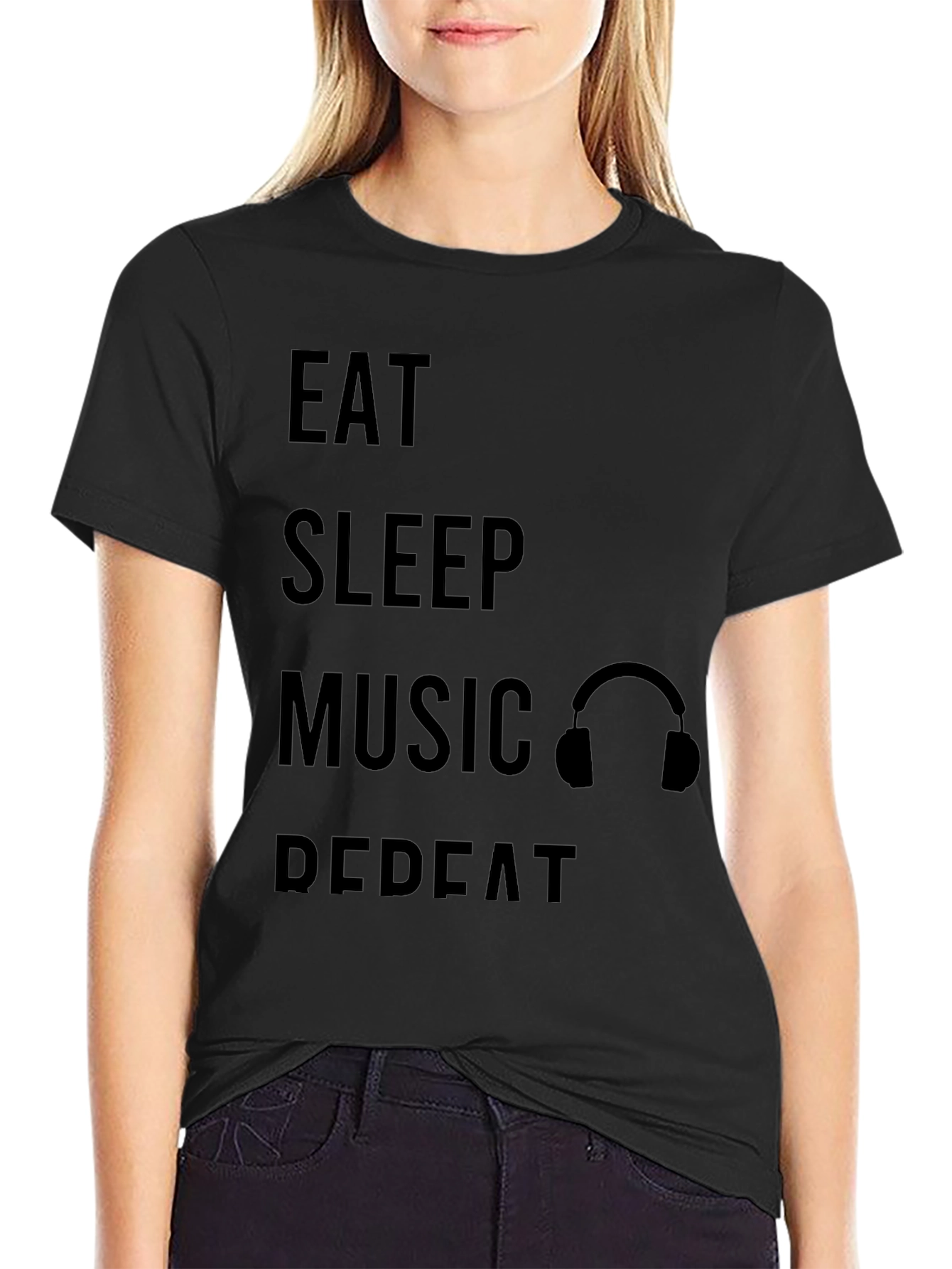 Eat Sleep Music Repeat Graphic T-Shirt