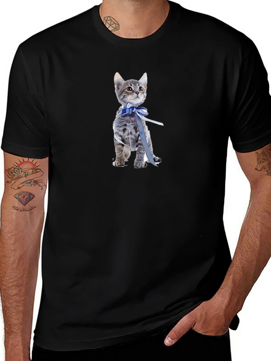 Kitten with Bow T-Shirt - Cute Cat Graphic Tee